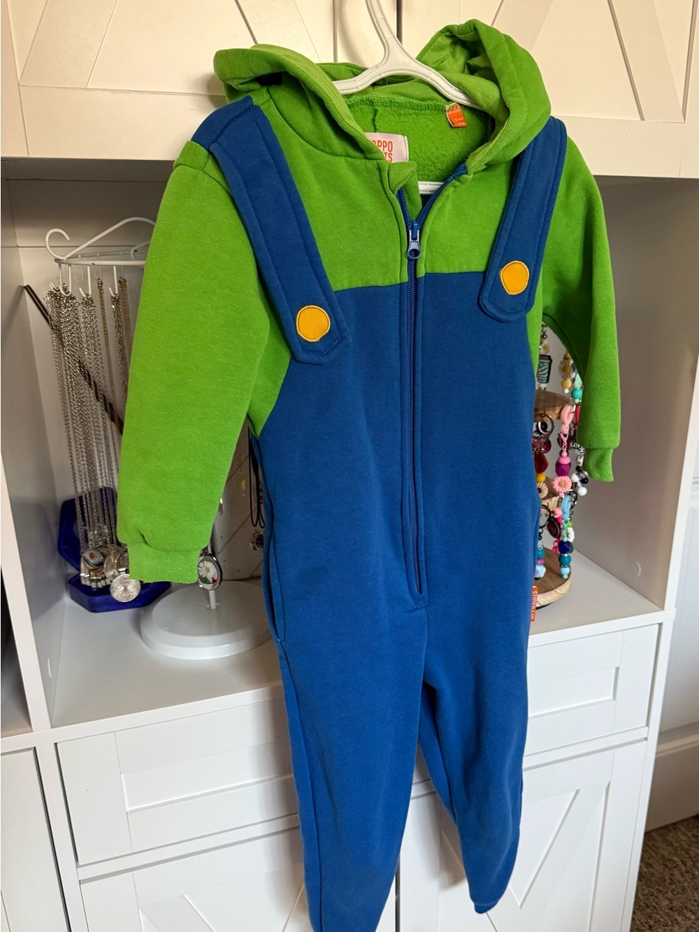 Luigi Hooded Kids Jumpsuit